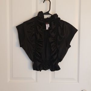 Black satin shrug